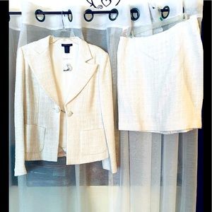 SALE~NEW BOSTON PROPER WHITE SUIT JACKET SKIRT 12